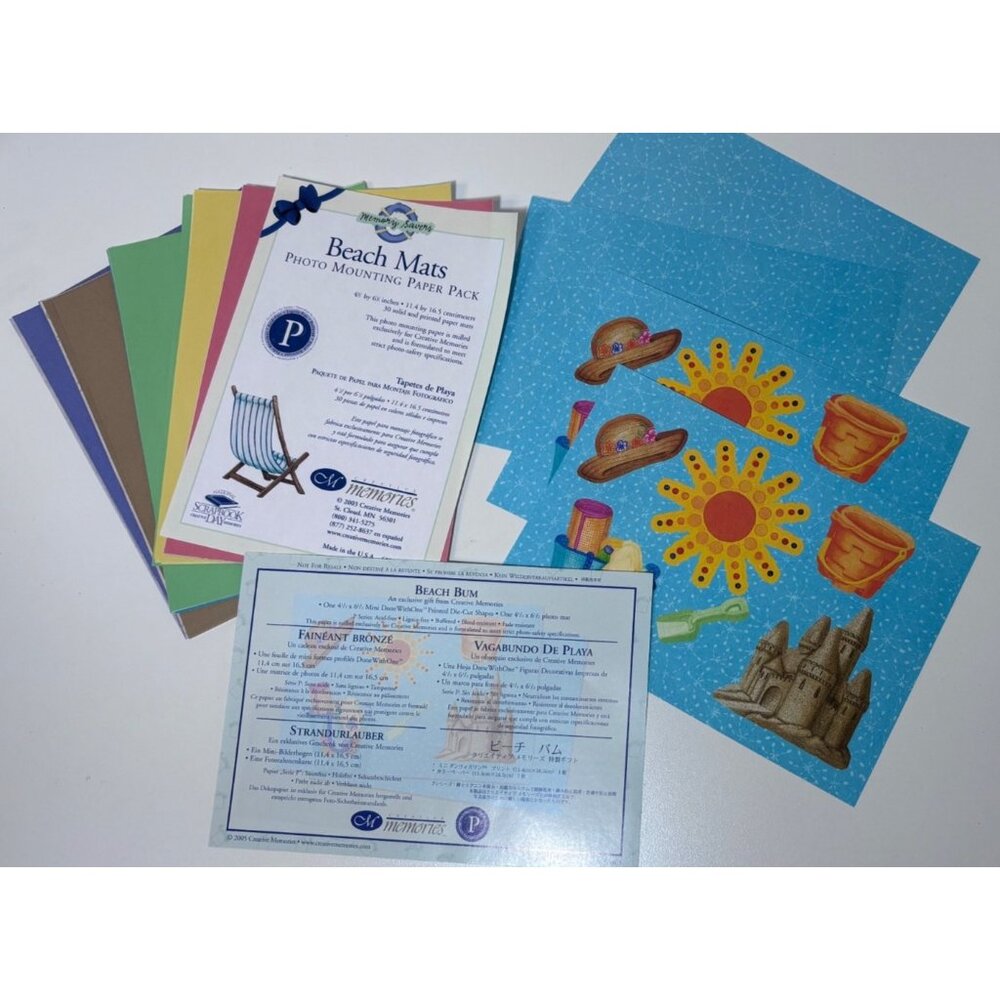 Creative Memories Beach Theme Scrapbook Paper Stickers Coastal Summer